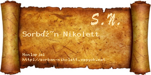 Sorbán Nikolett névjegykártya