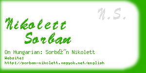 nikolett sorban business card